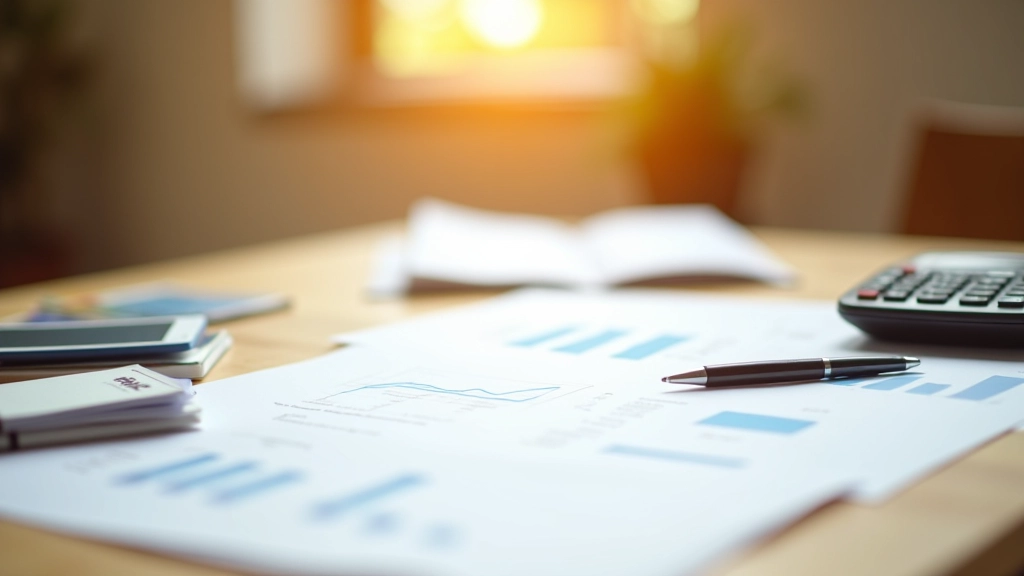 Rozpočtovací dokumenty a materiály na pracovním stole