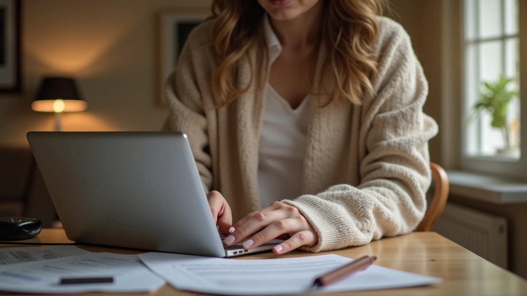 Žena kontroluje rozpočet v tabulce na svém počítači